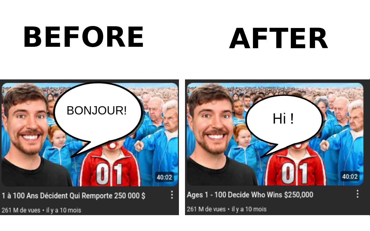 YouTube No Translation