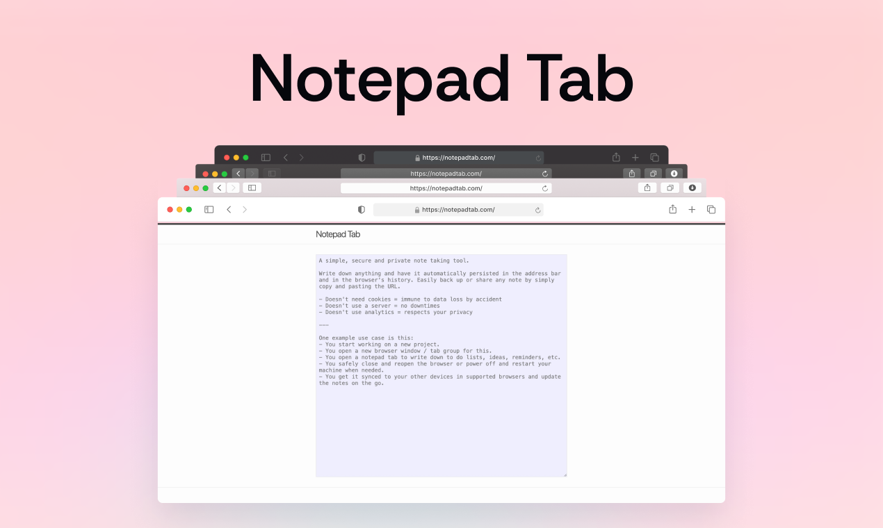 Notepad Tab - Website Hunt